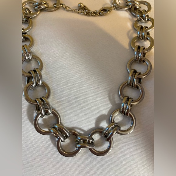 Chunky Silver Tone Chain Link Necklace - Picture 5 of 8